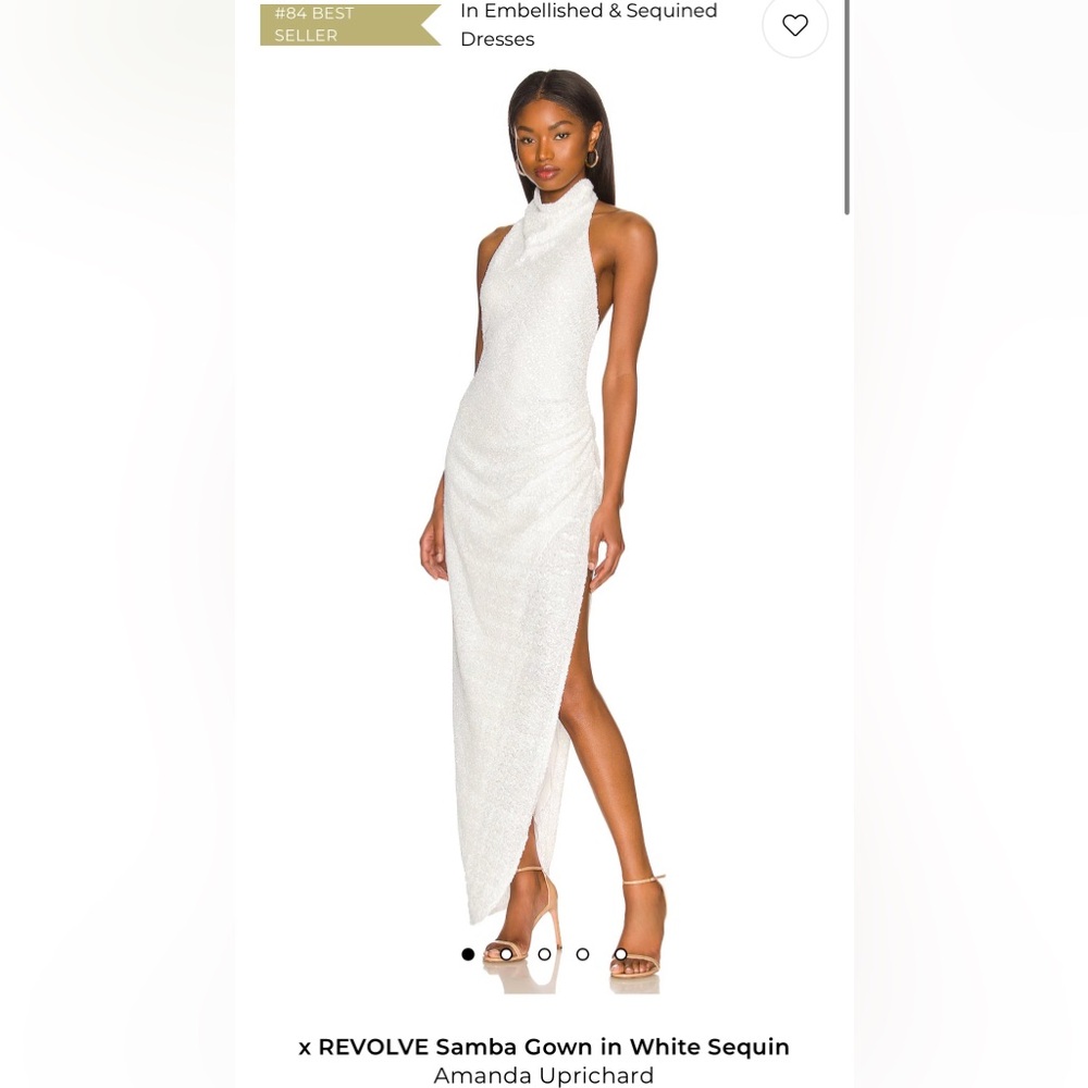 Amanda Uprichard White Backless sparkly dress size xs